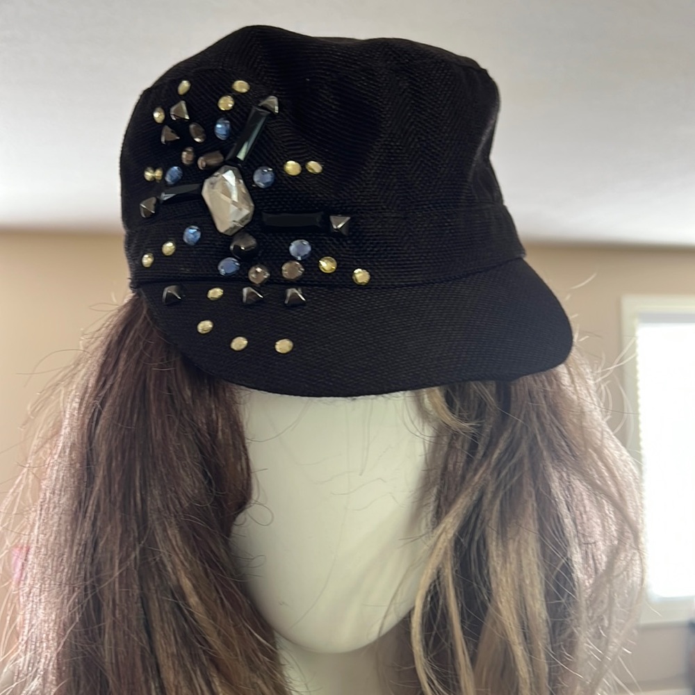 Black OSFM Rhinestone Embellished Cap